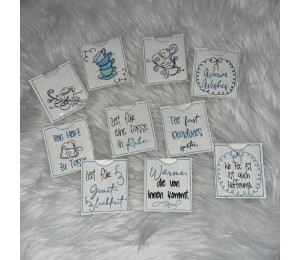 2€ ZUSATZTÜRCHEN 18. Dezember - Stickserie - ITH Teebeutel Verpackung